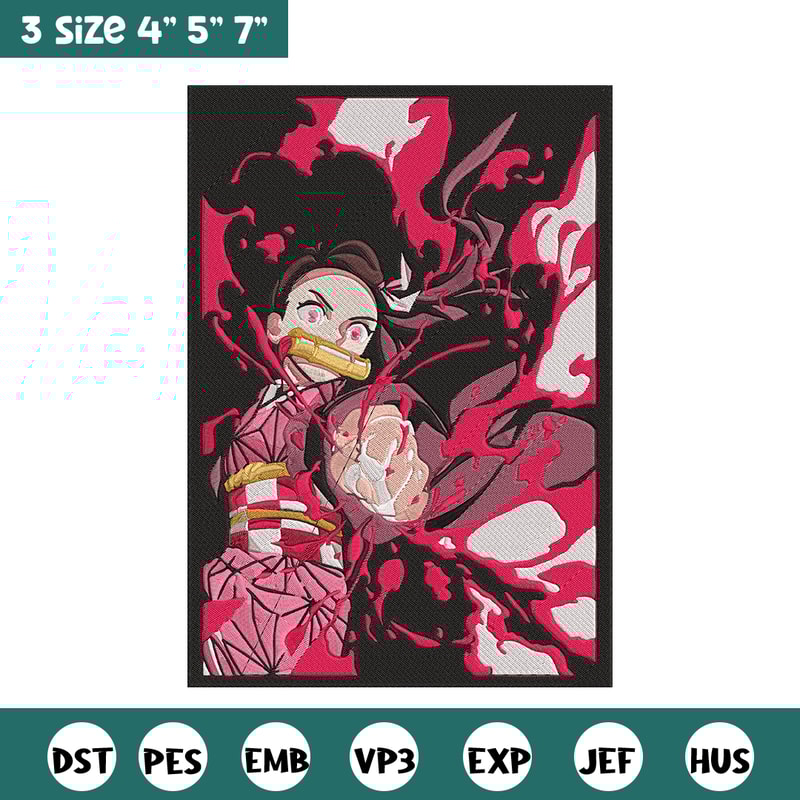 Kamado nezuko poster Embroidery Design, Demon slayer Embroidery, Embroidery File, Anime Embroidery, Digital download.jpg