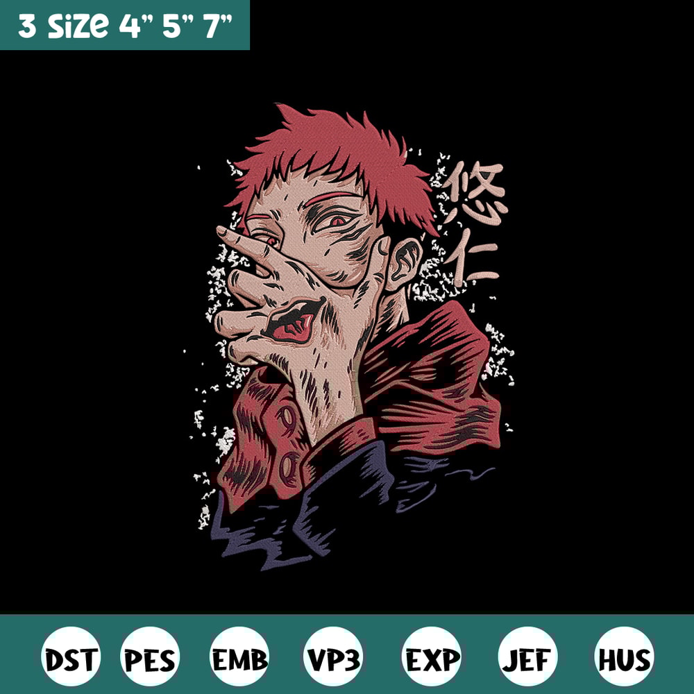 Sukuna poster Embroidery Design, Jujutsu Embroidery,Embroidery File, Anime Embroidery, Anime shirt, Digital download..jpg
