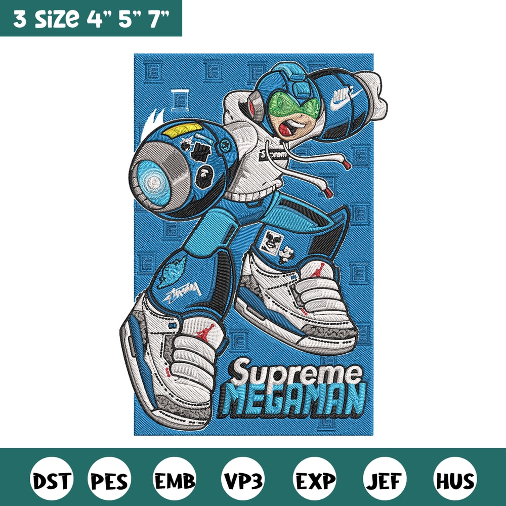Supreme megaman Embroidery Design, Megaman Embroidery, Embroidery File, Supreme Embroidery, Anime shirt, Digital download.jpg
