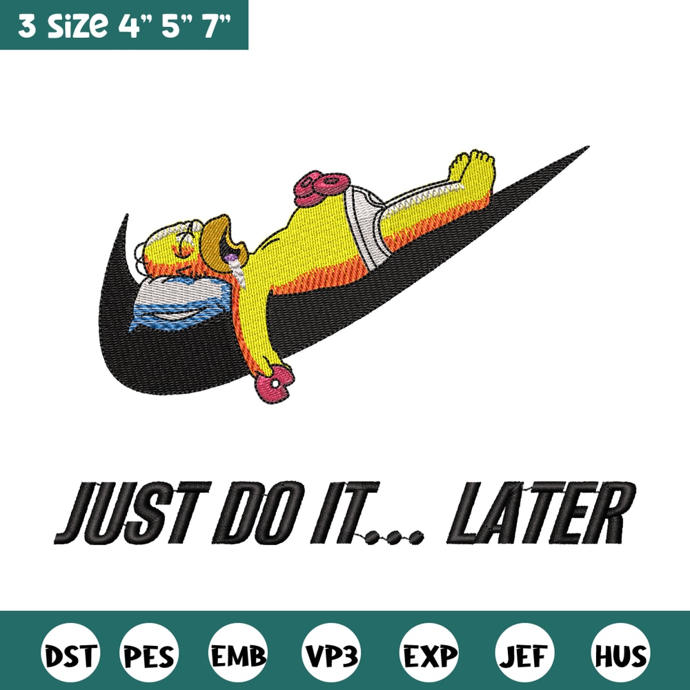 Swoosh Homer embroidery design, The Simpsons embroidery, Nike design, cartoon design, cartoon shirt, Digital download.jpg