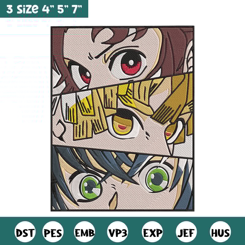 Tanjiro friends poster Embroidery Design, Demon slayer Embroidery, Embroidery File, Anime Embroidery, Digital download.jpg