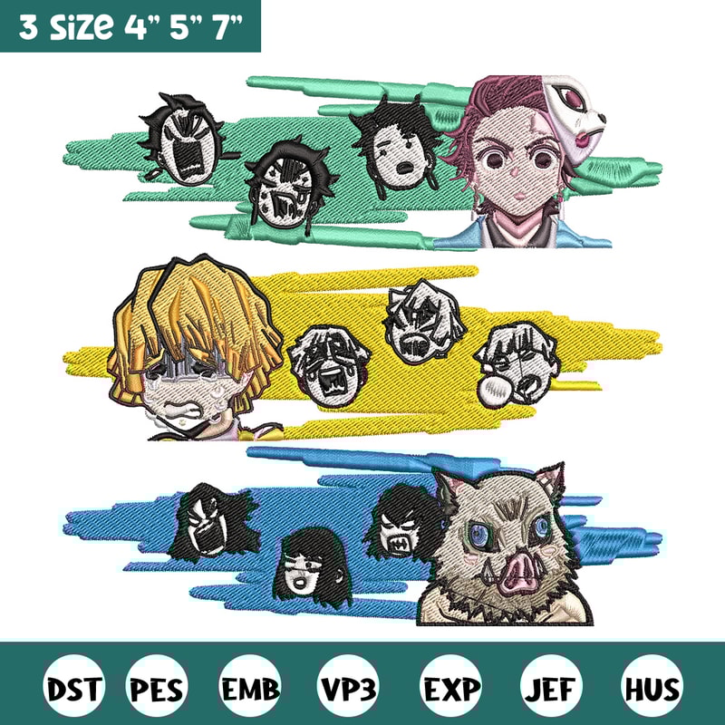 Tanjiro friends sticker Embroidery Design, Demon slayer Embroidery, Embroidery File,Chrismas Embroidery,Digital download.jpg