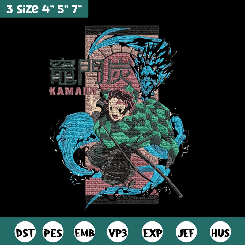 Tanjiro kamado Embroidery Design,Demon slayer Embroidery,Embroidery File, Anime Embroidery,Anime shirt, Digital download.jpg