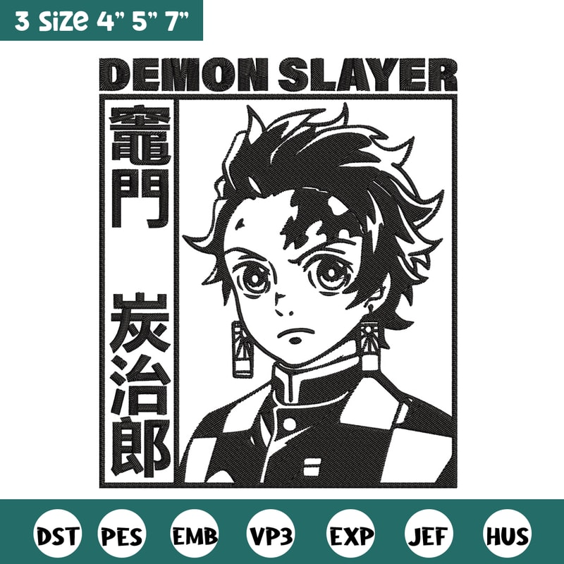 Tanjiro Kamado Embroidery Design,Demon slayer Embroidery,Embroidery File,Anime Embroidery,Anime shirt, Digital download..jpg