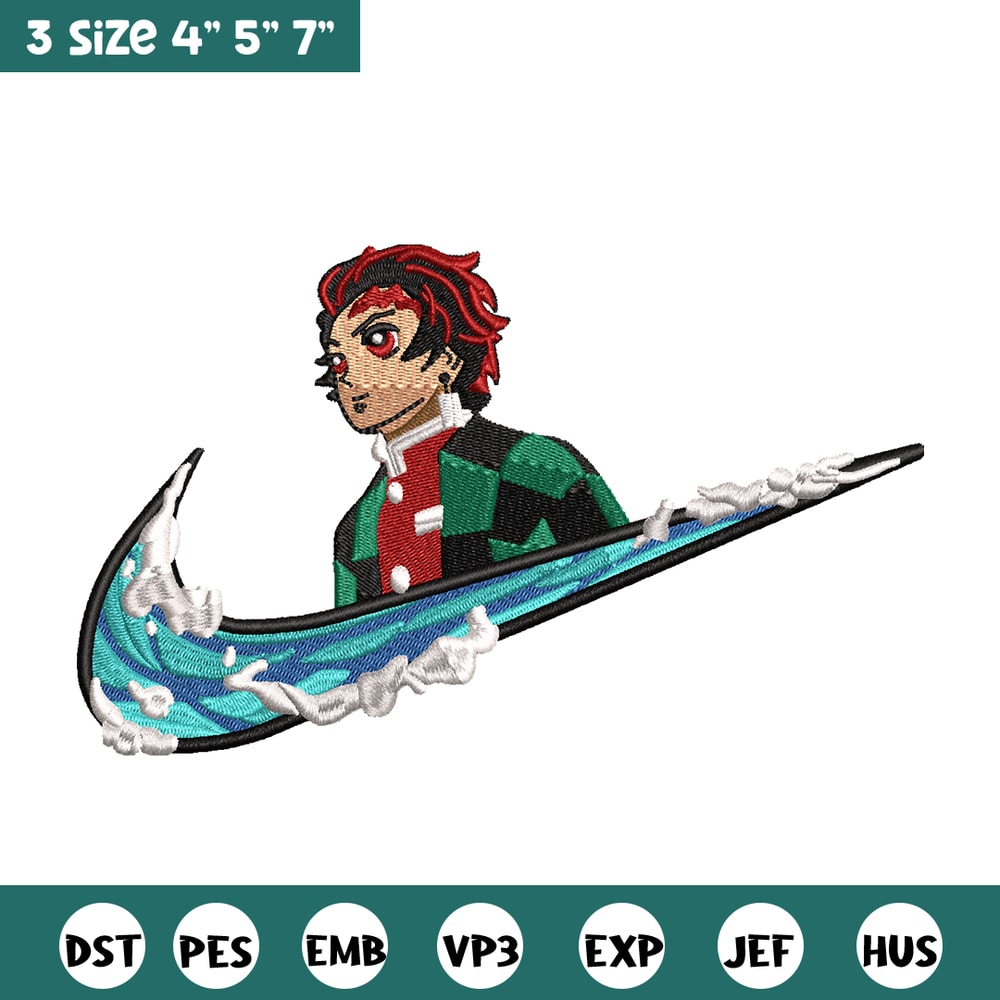 Tanjiro kamado Nike embroidery design, Kimetsu no Yaiba embroidery, Nike design, anime design, Digital download.jpg
