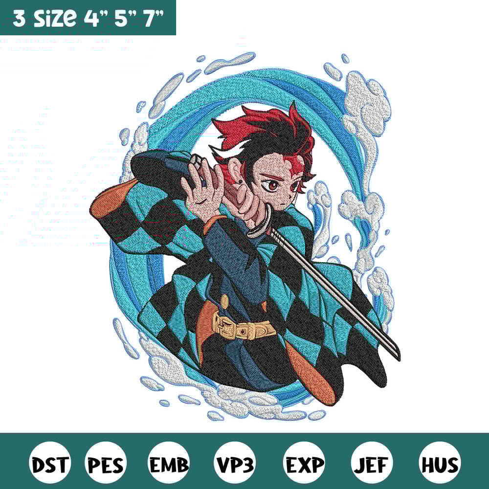 Tanjiro poster Embroidery Design,Demon slayer Embroidery, Embroidery File,Anime Embroidery,Anime shirt,Digital download.jpg