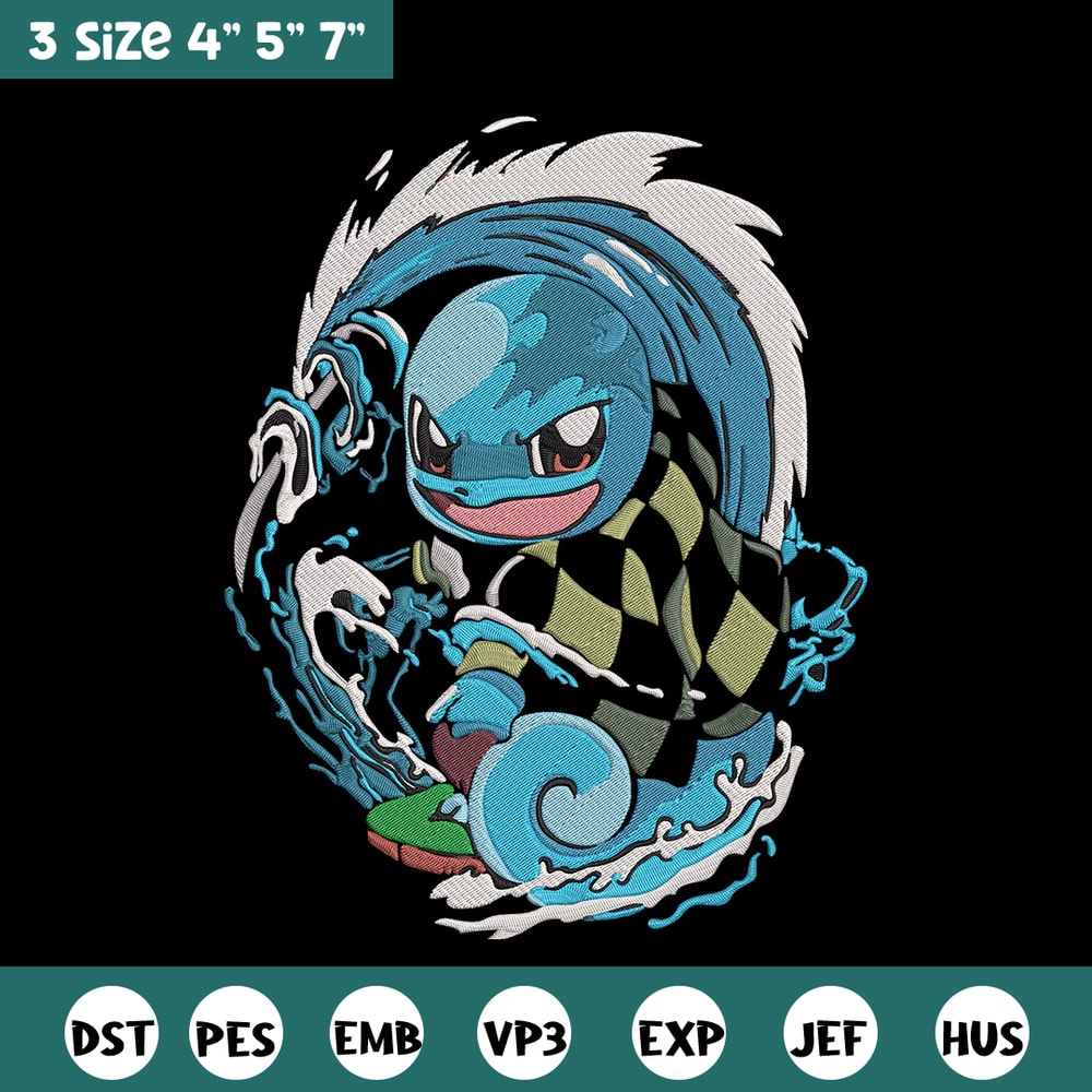 Tanjiro x Squirtle Embroidery Design, Pokemon Embroidery, Embroidery File, Anime Embroidery,Anime shirt,Digital download.jpg