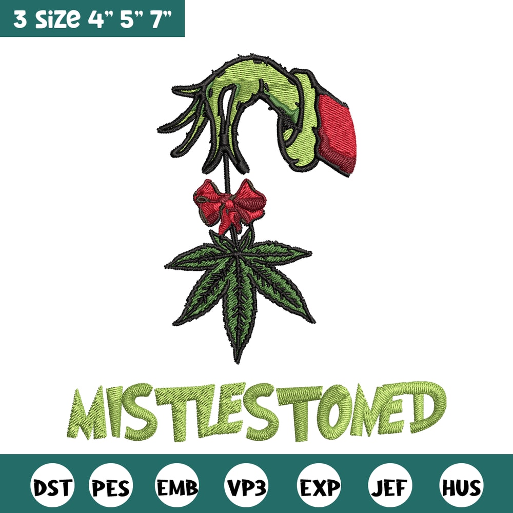 The Grinch Mistlestoned Embroidery design, Grinch christmas Embroidery, Grinch design, logo shirt, Digital download..jpg