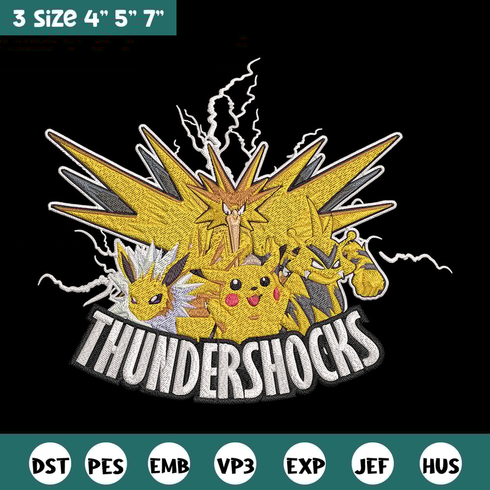 Thundersocks Embroidery Design, Pokemon Embroidery, Embroidery File, Anime Embroidery, Anime shirt, Digital download..jpg