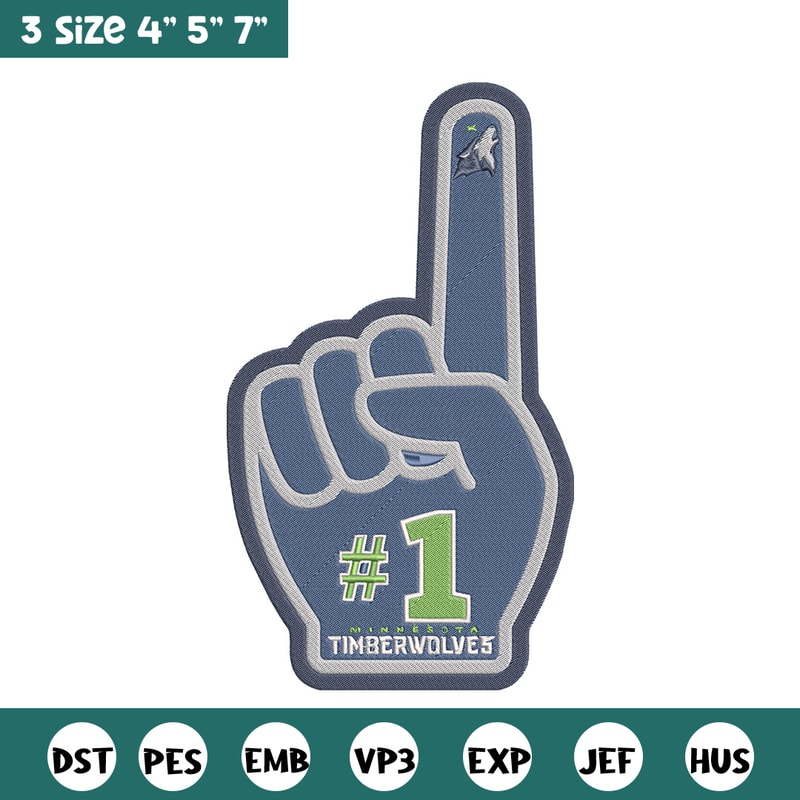 Timberwolves no 1 embroidery design, NBA embroidery, Sport embroidery, Embroidery design,Logo sport embroidery.jpg