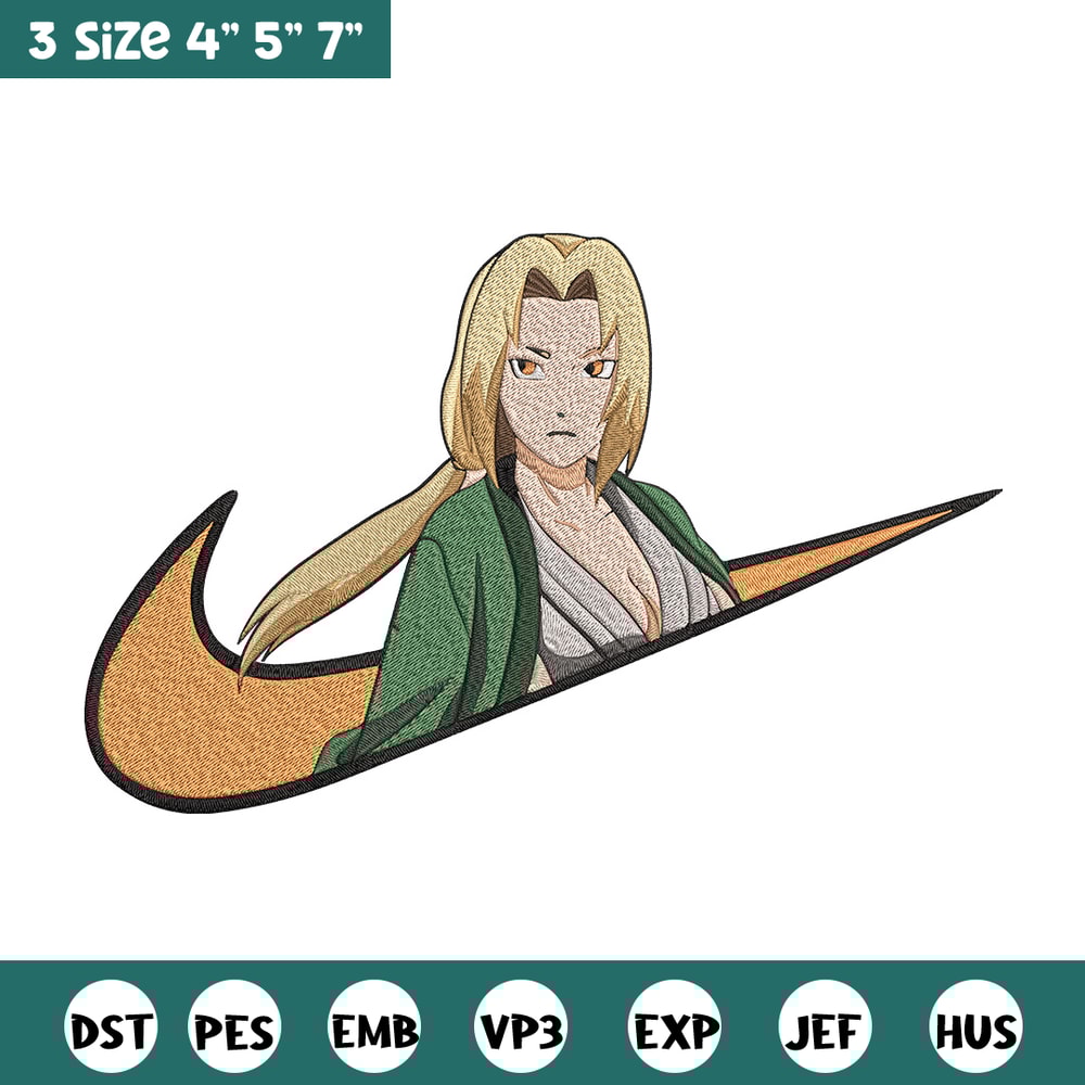 Tsunade x nike Embroidery Design, Naruto Embroidery, Embroidery File, Nike Embroidery, Anime shirt, Digital download.jpg