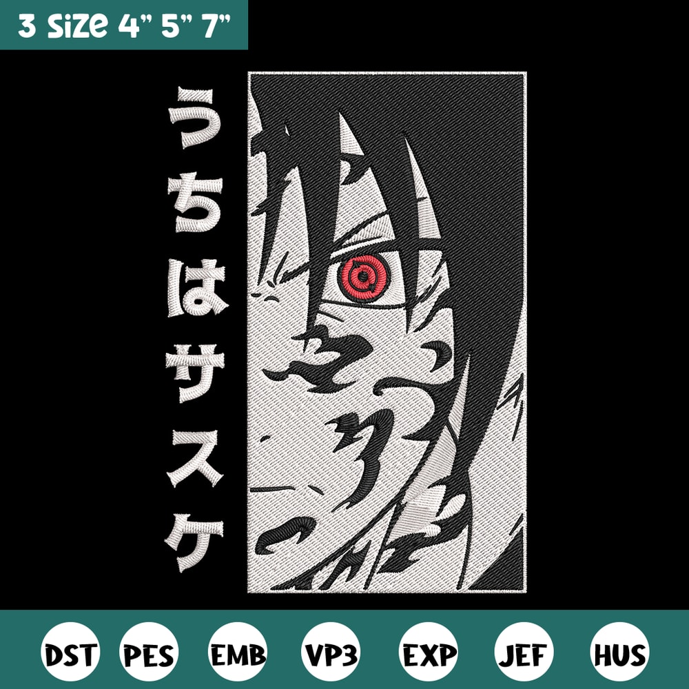 Uchiha Sasuke Embroidery Design, Naruto Embroidery, Embroidery File, Anime Embroidery, Anime shirt, Digital download..jpg
