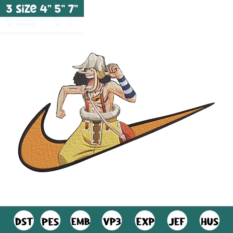 Usopp x nike Embroidery Design, One piece Embroidery, Embroidery File, Nike Embroidery, Anime shirt, Digital download.jpg