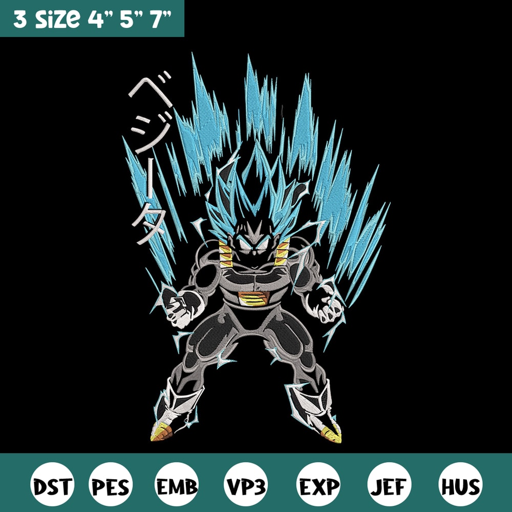 Vegeta blue Embroidery Design, Dragonball Embroidery, Embroidery File, Anime Embroidery,Anime shirt, Digital download.jpg