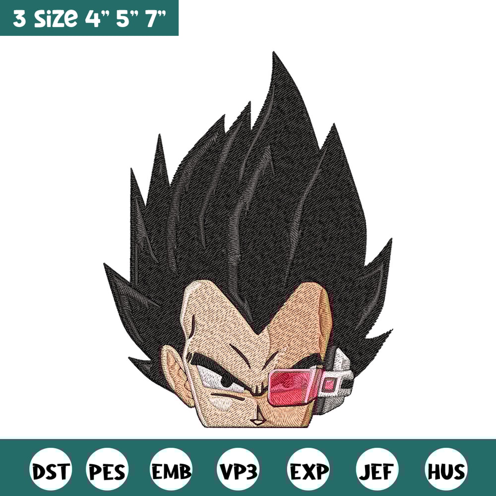 Vegeta peeker Embroidery Design, Dragonball Embroidery, Embroidery File, Anime Embroidery, Anime shirt,Digital download..jpg