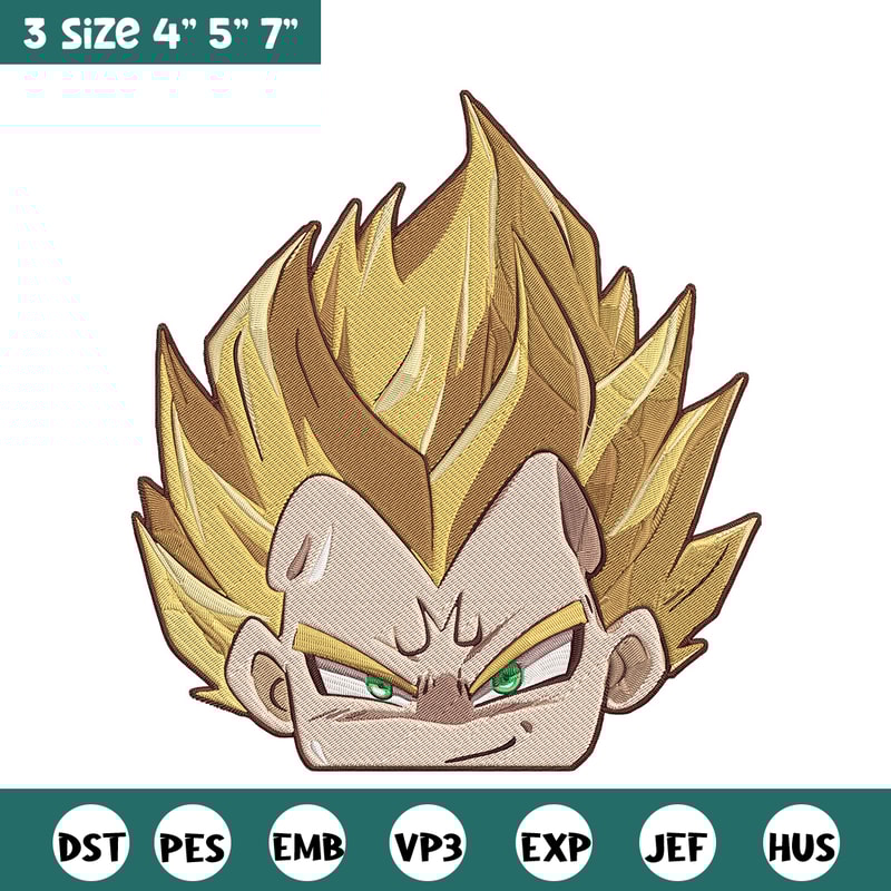 Vegeta peeker Embroidery Design, Dragonball Embroidery, Embroidery File, Anime Embroidery, Anime shirt,Digital download.jpg