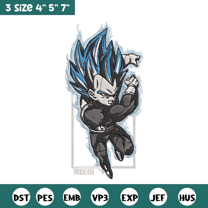 Vegeta poster Embroidery Design, Dragonball Embroidery, Embroidery File, Anime Embroidery, Anime shirt, Digital download.jpg