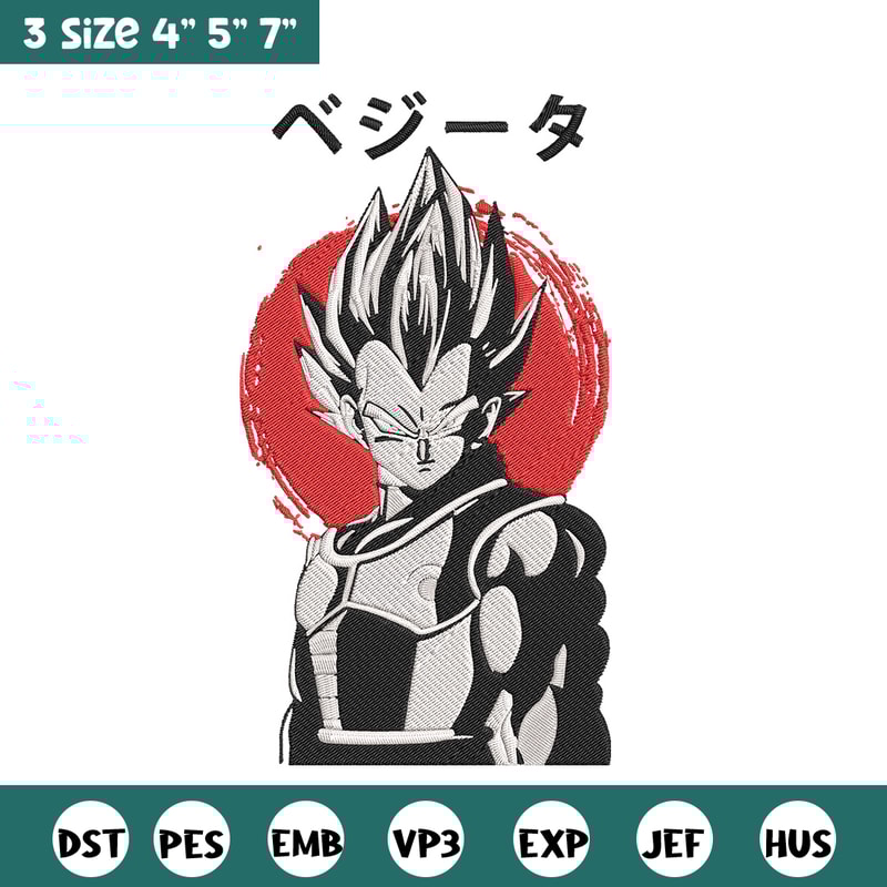 Vegeta Poster Embroidery Design, Dragonball Embroidery, Embroidery File, Anime Embroidery,Anime shirt, Digital download.jpg