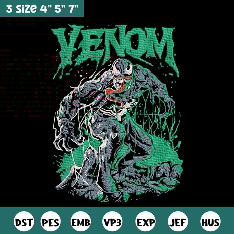 Venom poster Embroidery Design, Venom Embroidery, Embroidery File, Anime Embroidery, Anime shirt, Digital download.jpg
