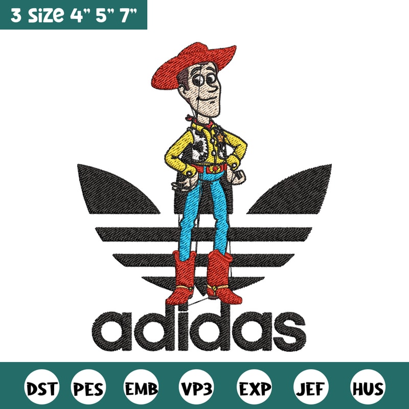 Woody adidas Embroidery Design, Adidas Embroidery, Embroidery File, Brand Embroidery, Logo shirt, Digital download.jpg