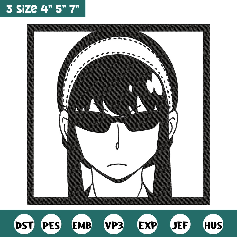 Yor forger Embroidery Design, Spy x family Embroidery, Embroidery File, Anime Embroidery, Anime shirt, Digital download.jpg