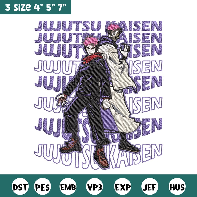 Yuji x sukuna Embroidery Design, Jujutsu Embroidery, Embroidery File, Anime Embroidery, Anime shirt, Digital download.jpg