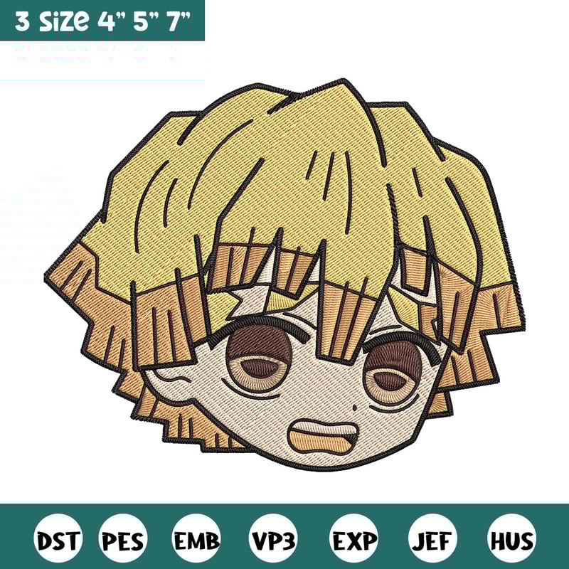 Zenitsu sticker Embroidery Design, Demon slayer Embroidery, Embroidery File, Anime Embroidery, Digital download.jpg