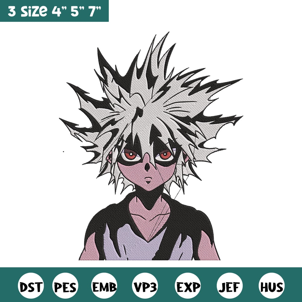 Zoldyck Killua Embroidery Design, Hxh Embroidery, Embroidery File, Anime Embroidery, Anime shirt, Digital download.jpg