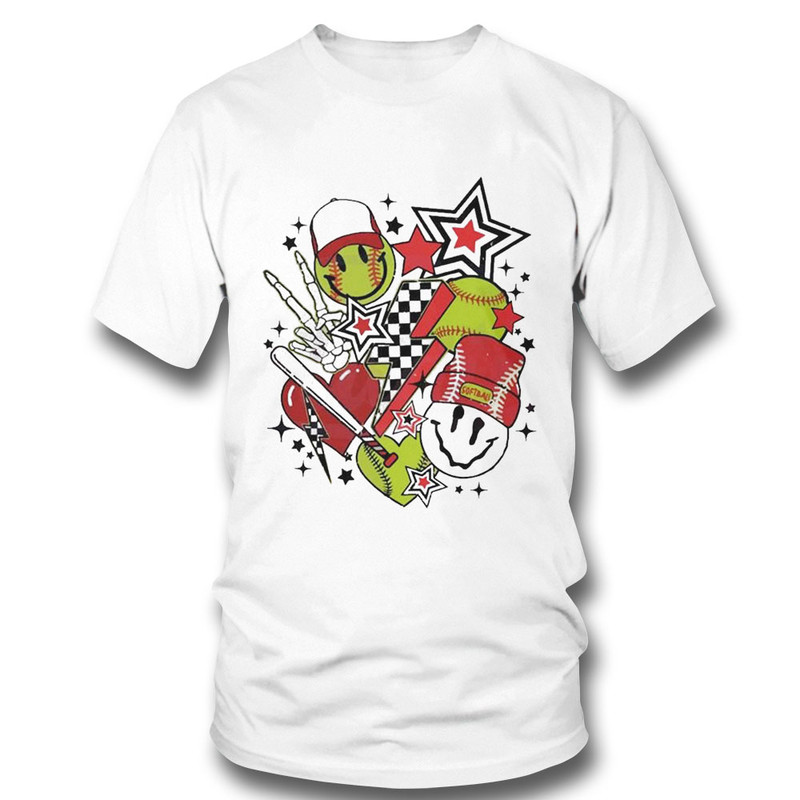 Retro Softball Smiley Face Shirt Hoodie.jpeg