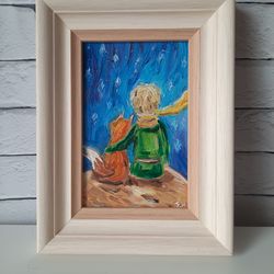 The little prince Fox oil painting Small oil painting