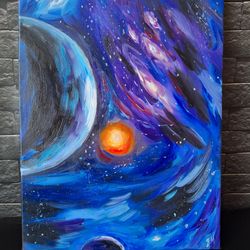 Galaxy oil painting Space oil painting Starry sky Outer space