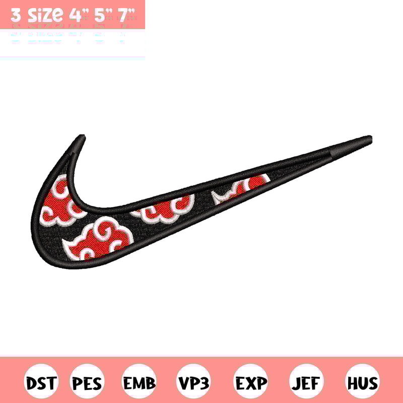 Akatsuki Nike embroidery design, Naruto embroidery, Nike design, anime design, anime shirt, Digital download.jpg
