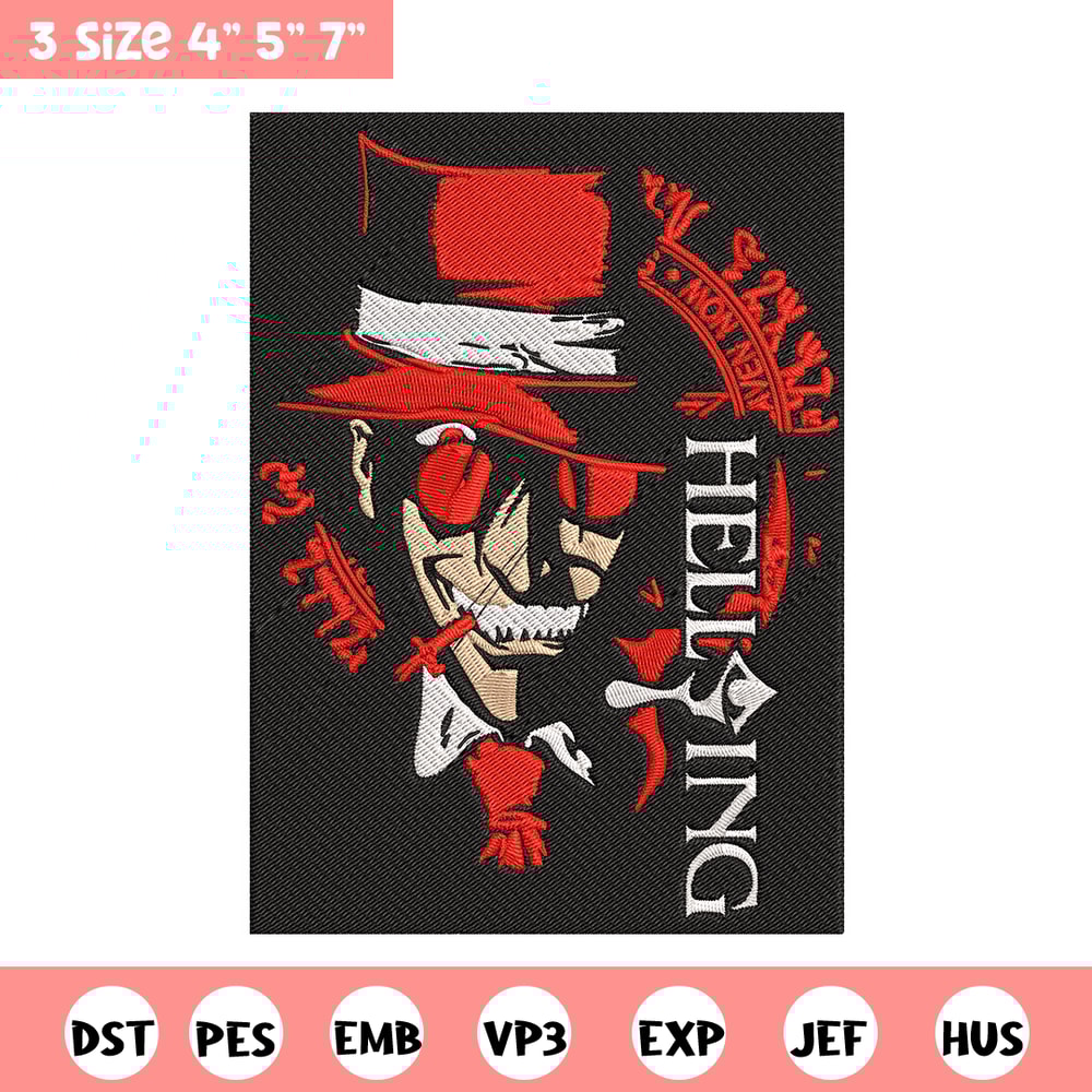 Alucard Poster Embroidery Design, Hellsing Embroidery, Embroidery File, Anime Embroidery, Anime shirt, Digital download.jpg