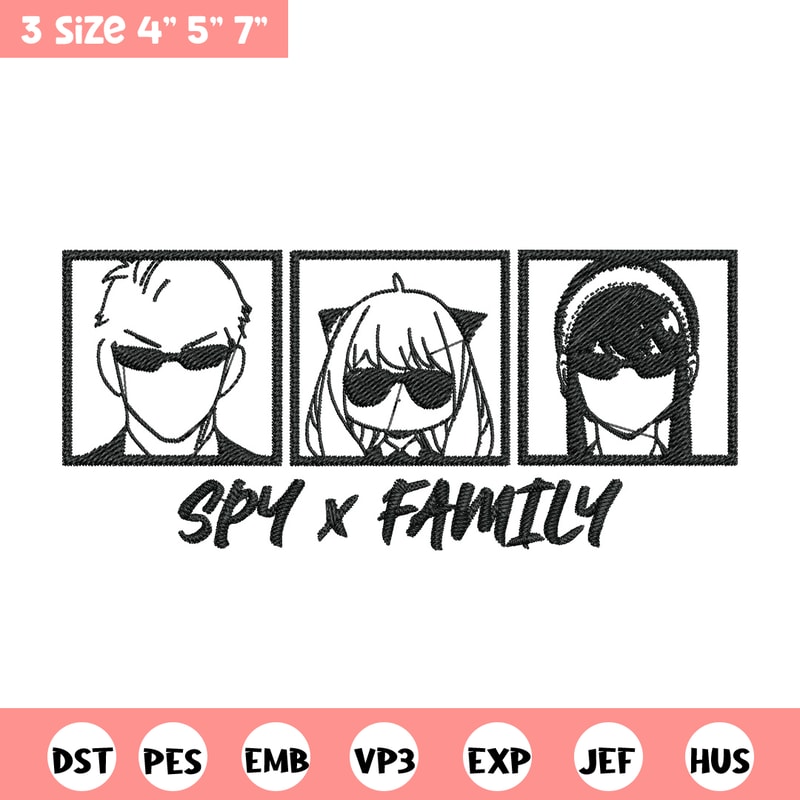 Anya family Embroidery Design, Spy x family Embroidery, Embroidery File, Nike Embroidery, Anime shirt, Digital download.jpg