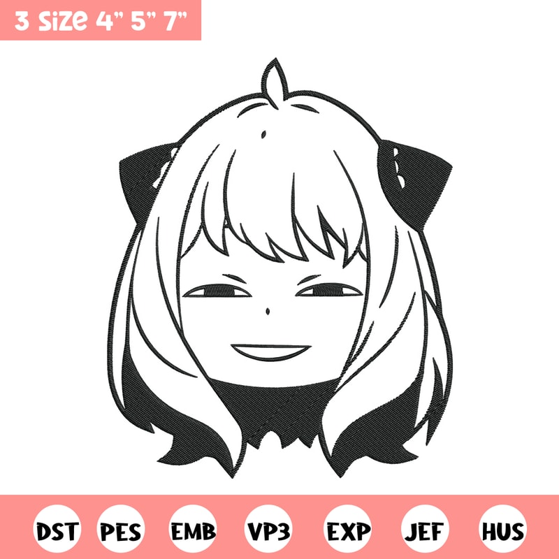 Anya meme Embroidery Design, Spy x family Embroidery, Embroidery File, Anime Embroidery, Anime shirt, Digital download.jpg