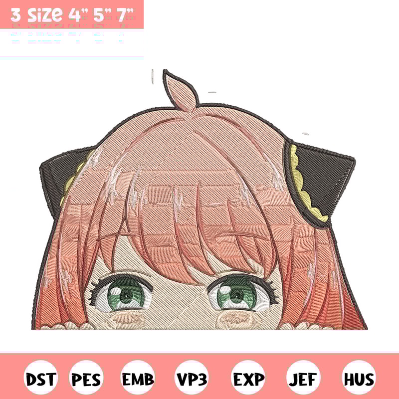Anya Peek Embroidery Design, Spy x family Embroidery, Embroidery File, Anime Embroidery, Anime shirt, Digital download.jpg