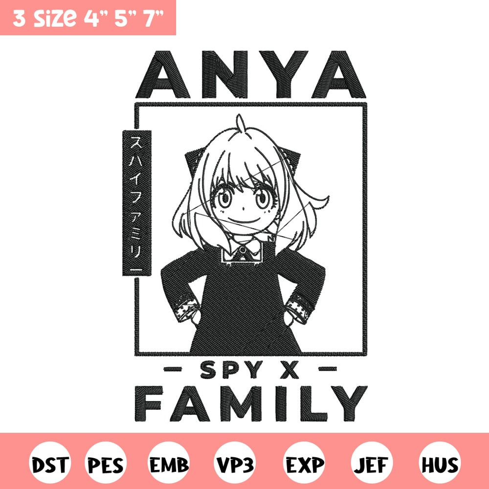 Anya poster Embroidery Design, Spy x family Embroidery, Embroidery File, Anime Embroidery, Anime shirt, Digital download.jpg