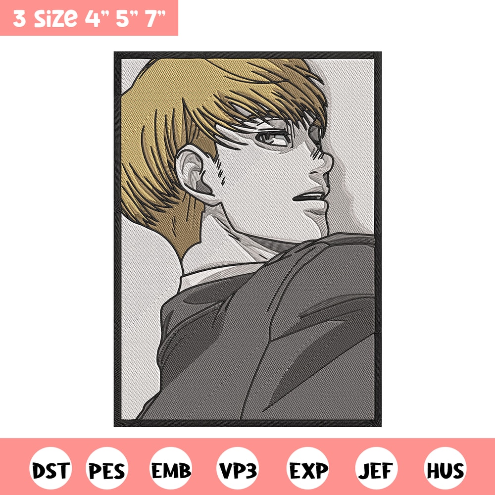 Armin Arlert Embroidery Design, Aot Embroidery, Embroidery File, Anime Embroidery, Anime shirt, Digital download.jpg