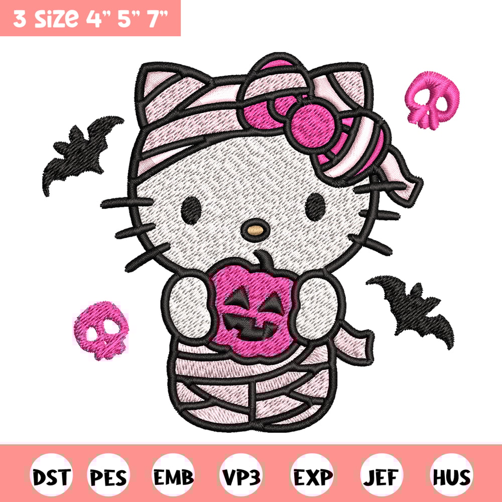 Hello Kitty Mummy Embroidery design, Hello Kitty Embroidery, Embroidery File, cartoon design, Digital download..jpg