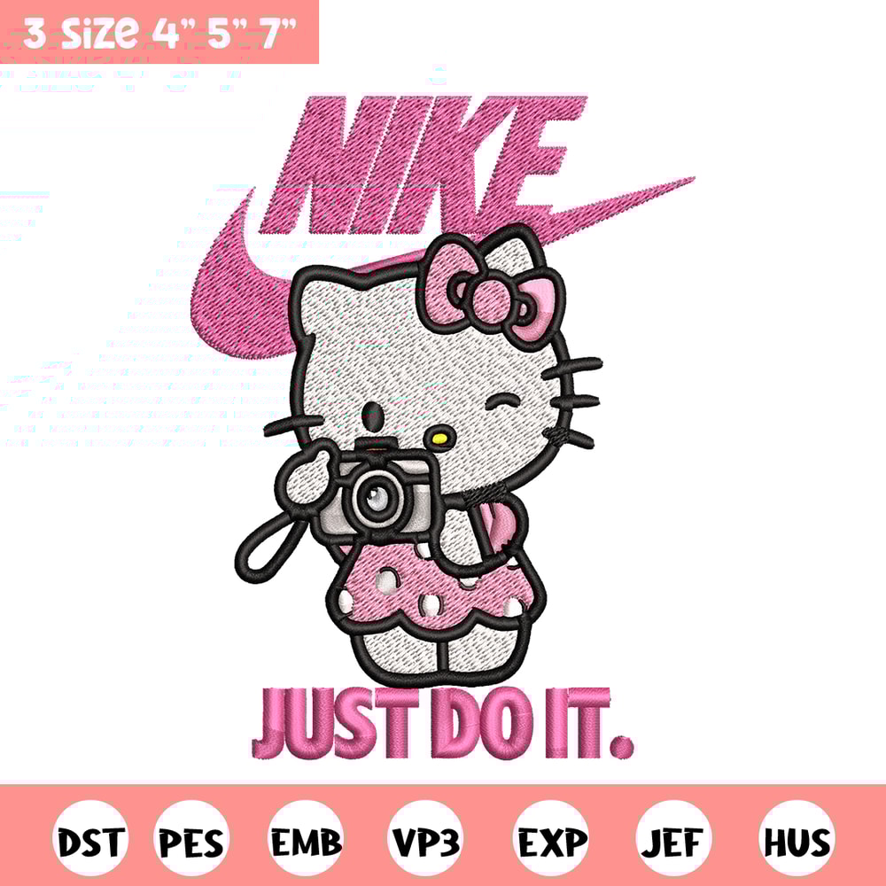 Hello kitty Nike Embroidery design, hello kitty cartoon, Embroidery, Nike design, Embroidery file, Instant download.jpg