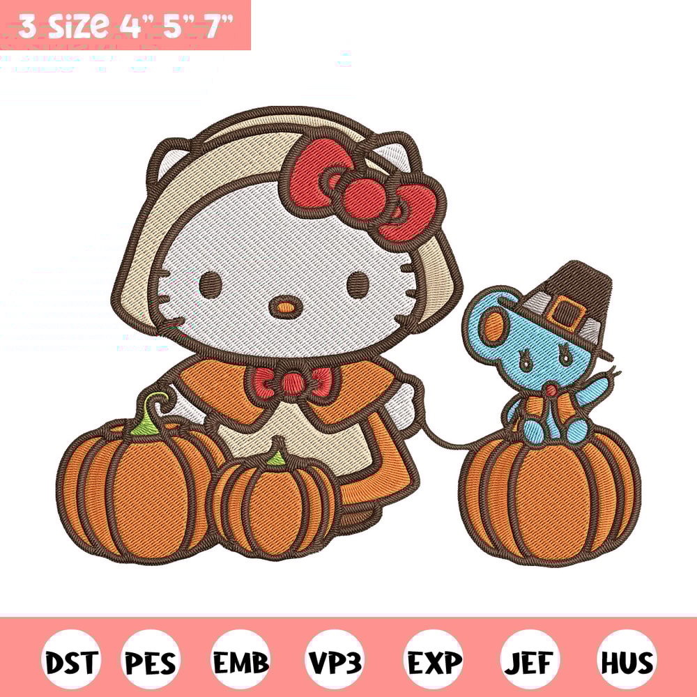 Hello kitty pumpkin Embroidery Design, Hello kitty Embroidery, Embroidery File, Anime Embroidery, Digital download.jpg