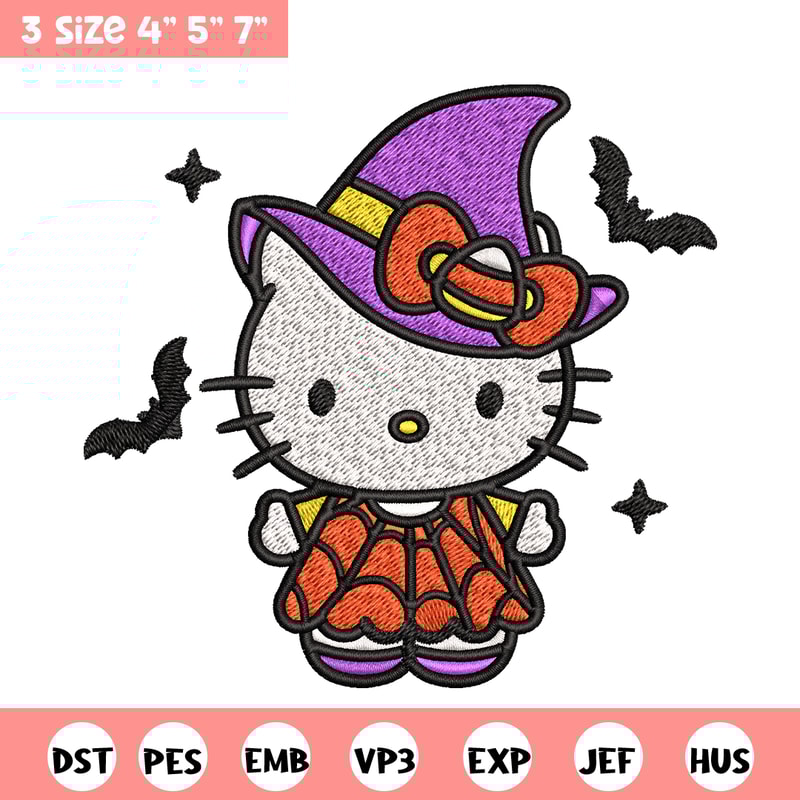 Hello kitty witch Embroidery design, Hello kitty Embroidery, cartoon design, Embroidery File, Digital download.jpg