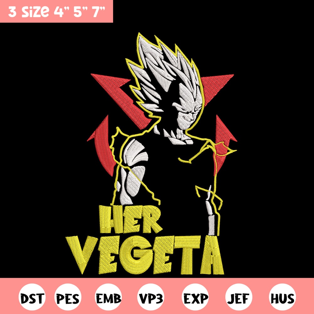 Her Vegeta Embroidery Design, Dragonball Embroidery, Embroidery File, Anime Embroidery, Anime shirt, Digital download..jpg