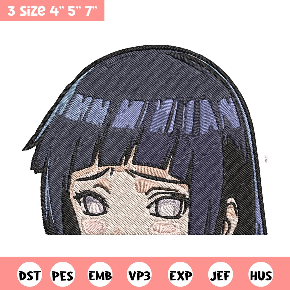 Hinata Peeker Embroidery Design, Naruto Embroidery, Embroidery File, Anime Embroidery, Anime shirt, Digital download.jpg