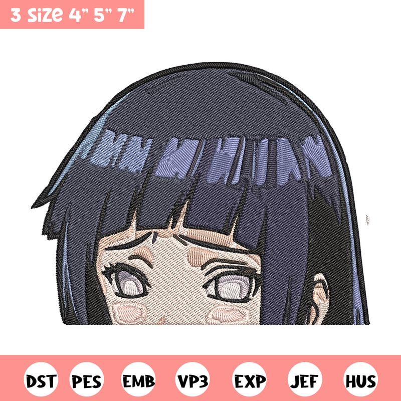 Hinata Peeker Embroidery Design, Naruto Embroidery, Embroidery File, Anime Embroidery, Anime shirt, Digital download.jpg