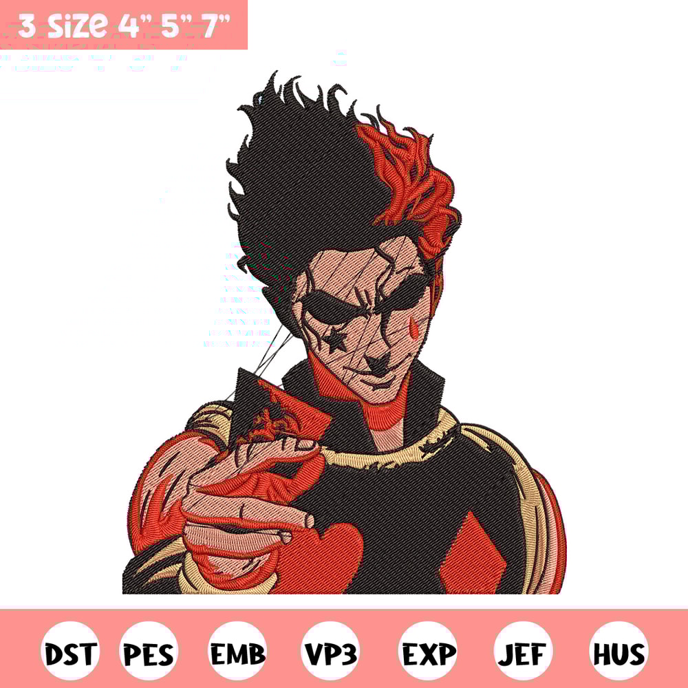 Hisoka Poster Embroidery Design, Hxh Embroidery, Embroidery File, Anime Embroidery, Anime shirt, Digital download.jpg