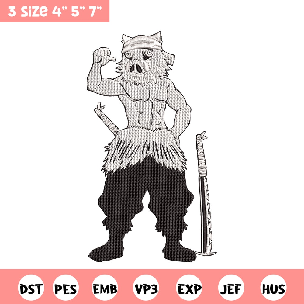 Inosuke Embroidery Design,Demon slayer Embroidery, Embroidery File,Anime Embroidery,Anime shirt,Digital download.jpg