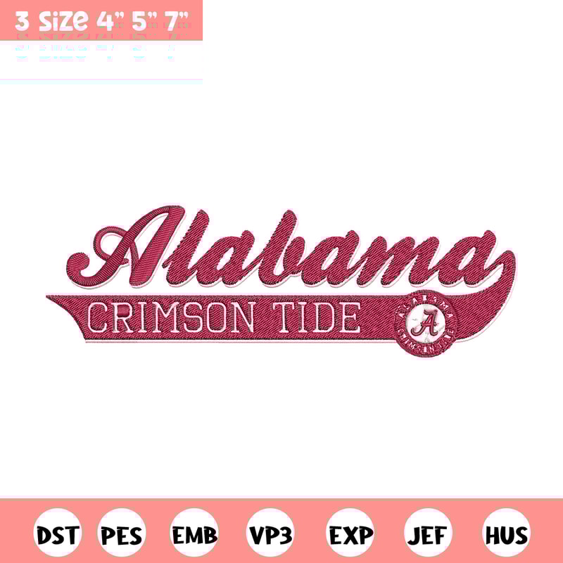 Alabama Crimson logo embroidery design,NCAA embroidery,Sport embroidery, Logo sport embroidery, Embroidery design..jpg