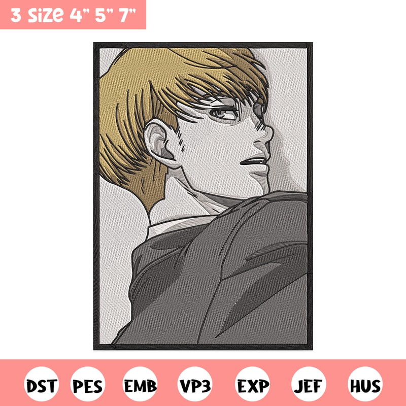 Armin Arlert Embroidery Design, Aot Embroidery, Embroidery File, Anime Embroidery, Anime shirt, Digital download.jpg