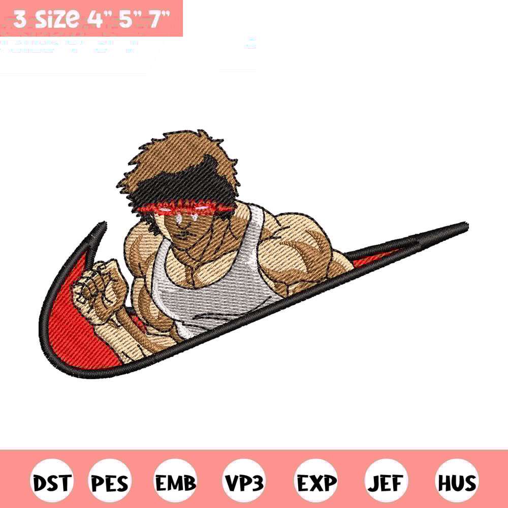 Baki angry face nike embroidery design, Baki embroidery, Nike design, anime design, anime shirt, Digital download.jpg